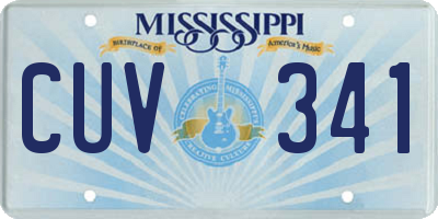 MS license plate CUV341