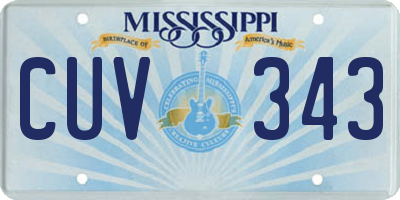 MS license plate CUV343