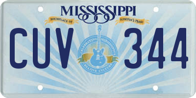 MS license plate CUV344