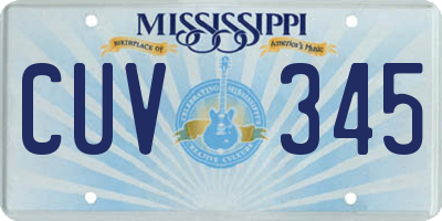 MS license plate CUV345