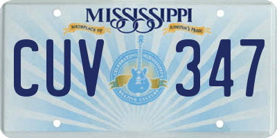 MS license plate CUV347