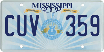 MS license plate CUV359