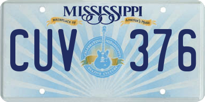 MS license plate CUV376