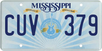 MS license plate CUV379