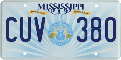 MS license plate CUV380