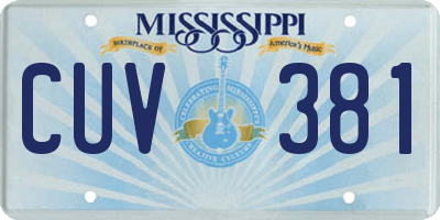 MS license plate CUV381
