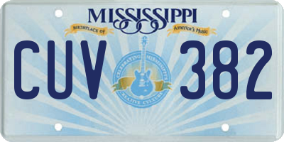 MS license plate CUV382
