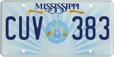 MS license plate CUV383