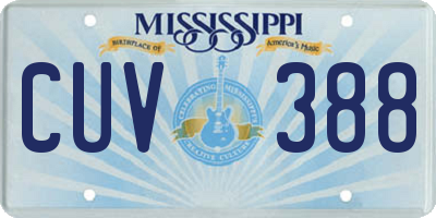 MS license plate CUV388