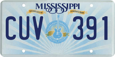 MS license plate CUV391