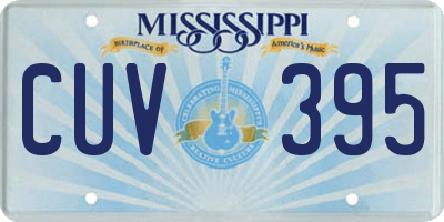 MS license plate CUV395