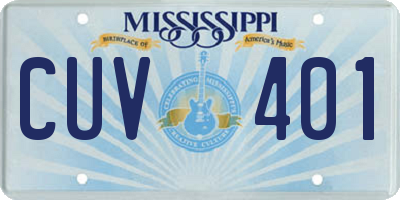 MS license plate CUV401