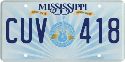 MS license plate CUV418
