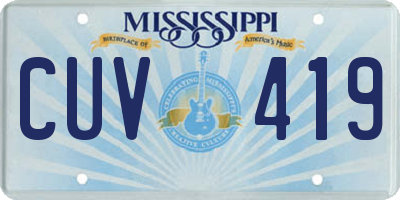 MS license plate CUV419