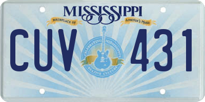 MS license plate CUV431