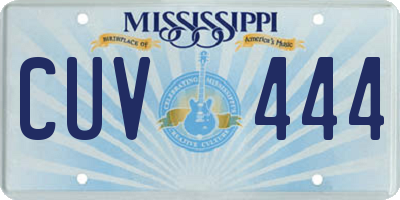 MS license plate CUV444