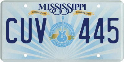 MS license plate CUV445