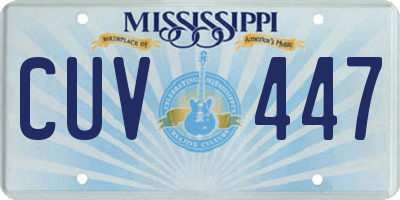 MS license plate CUV447