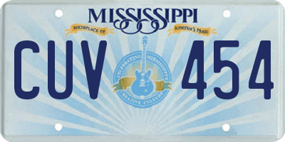 MS license plate CUV454