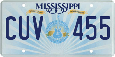MS license plate CUV455