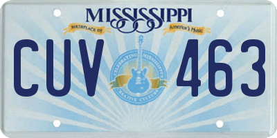 MS license plate CUV463
