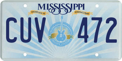 MS license plate CUV472