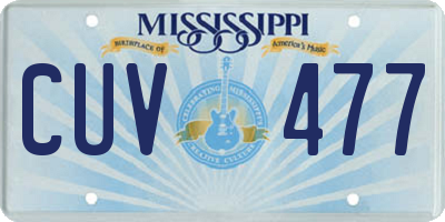 MS license plate CUV477