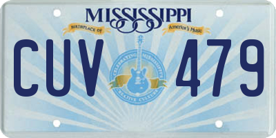 MS license plate CUV479