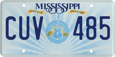 MS license plate CUV485