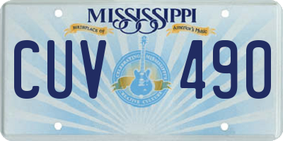 MS license plate CUV490