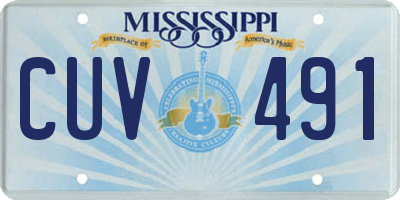 MS license plate CUV491