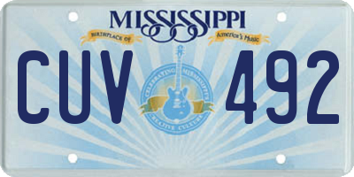 MS license plate CUV492