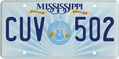 MS license plate CUV502