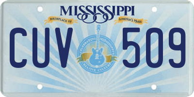 MS license plate CUV509