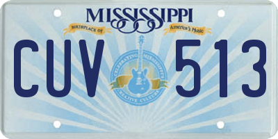 MS license plate CUV513