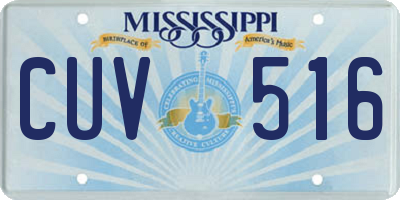 MS license plate CUV516
