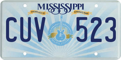MS license plate CUV523