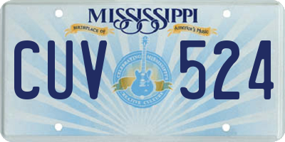 MS license plate CUV524