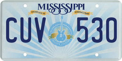MS license plate CUV530