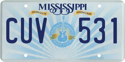 MS license plate CUV531