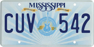 MS license plate CUV542