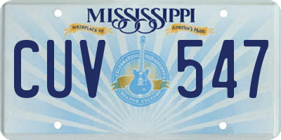 MS license plate CUV547