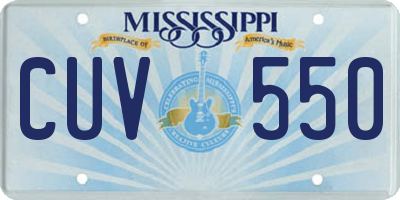 MS license plate CUV550