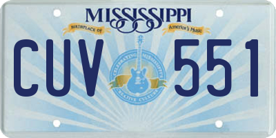 MS license plate CUV551