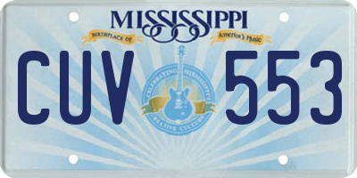 MS license plate CUV553