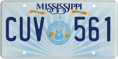 MS license plate CUV561