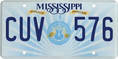 MS license plate CUV576