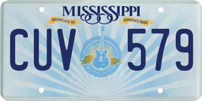 MS license plate CUV579