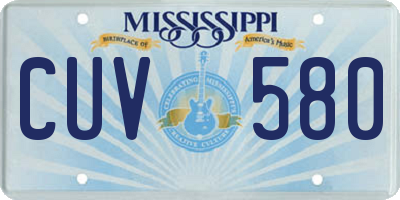 MS license plate CUV580