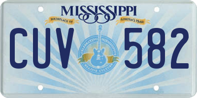 MS license plate CUV582